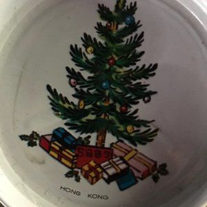 Nice Vintage Metal Christmas Serving Tray w/Matching coasters